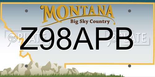 Z98APB Montana License Plate