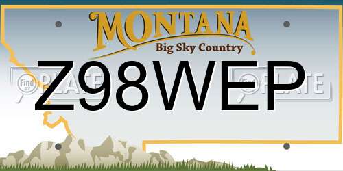 Z98WEP Montana License Plate