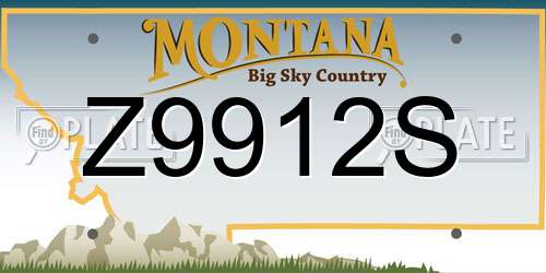 Z9912S Montana License Plate