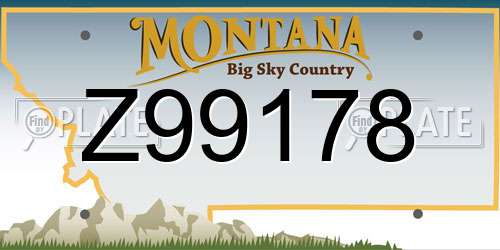 Z99178 Montana License Plate