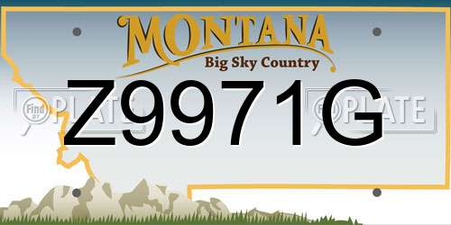 Z9971G Montana License Plate