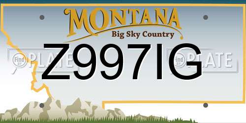 Z997IG Montana License Plate