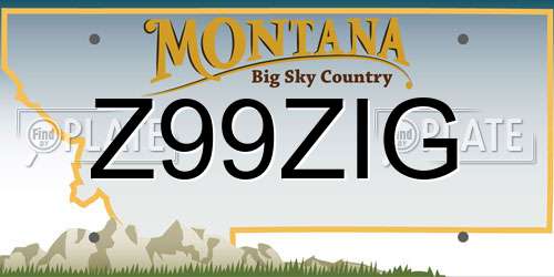Z99ZIG Montana License Plate