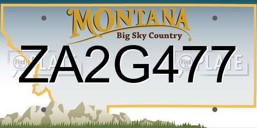 ZA2G477 Montana License Plate