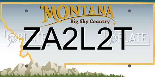 ZA2L2T Montana License Plate