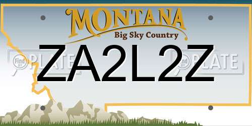ZA2L2Z Montana License Plate