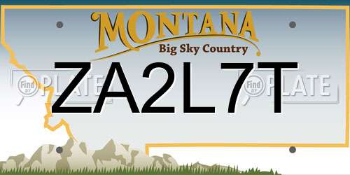 ZA2L7T Montana License Plate