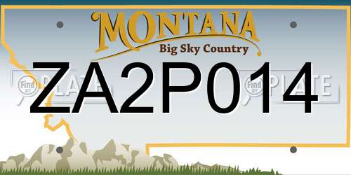 ZA2P014 Montana License Plate