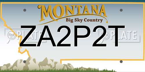 ZA2P2T Montana License Plate