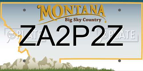 ZA2P2Z Montana License Plate