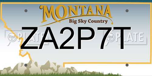 ZA2P7T Montana License Plate