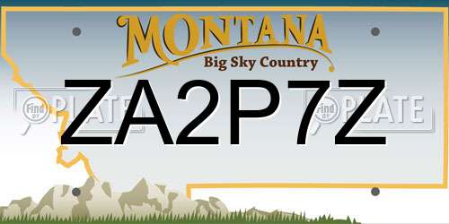 ZA2P7Z Montana License Plate