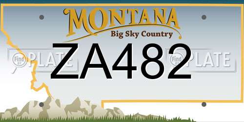ZA482 Montana License Plate