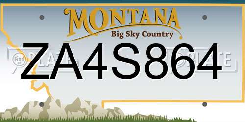 ZA4S864 Montana License Plate