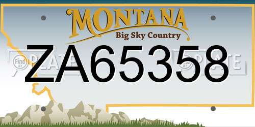 ZA65358 Montana License Plate