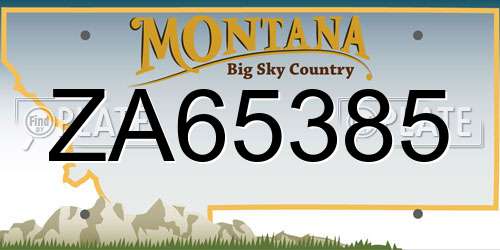 ZA65385 Montana License Plate