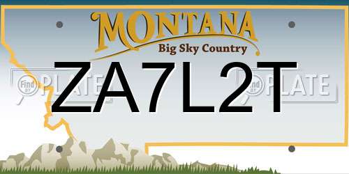 ZA7L2T Montana License Plate