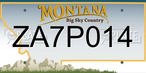 ZA7P014 Montana License Plate