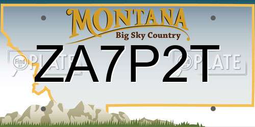 ZA7P2T Montana License Plate