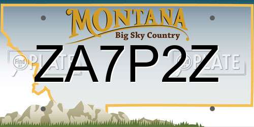 ZA7P2Z Montana License Plate