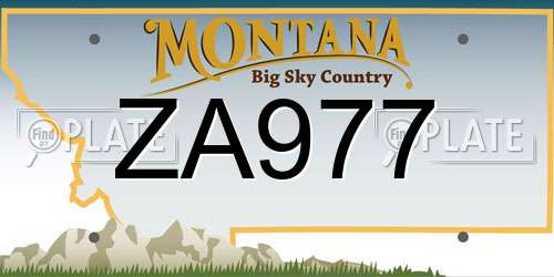 ZA977 Montana License Plate