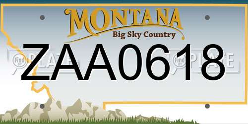 ZAA0618 Montana License Plate