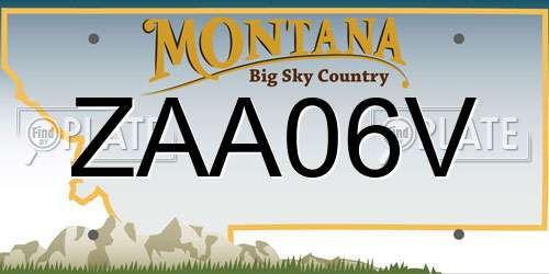 ZAA06V Montana License Plate