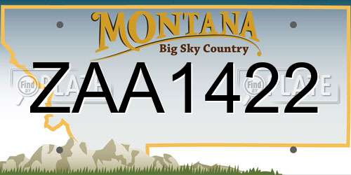 ZAA1422 Montana License Plate