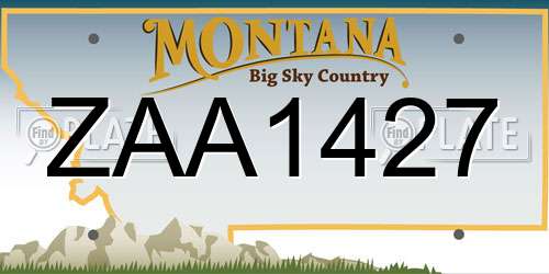 ZAA1427 Montana License Plate