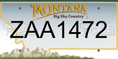 ZAA1472 Montana License Plate