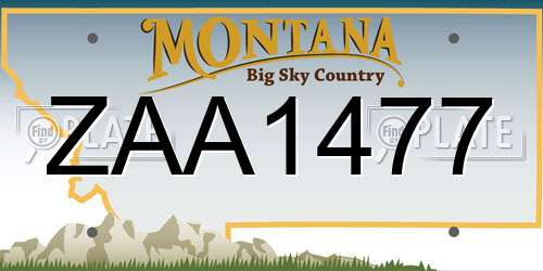 ZAA1477 Montana License Plate