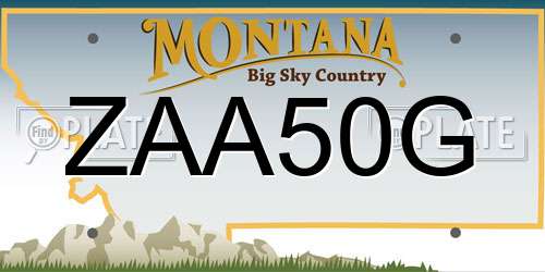 ZAA50G Montana License Plate