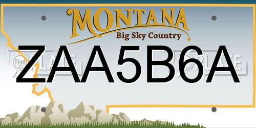 ZAA5B6A Montana License Plate