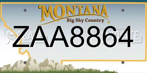 ZAA8864 Montana License Plate