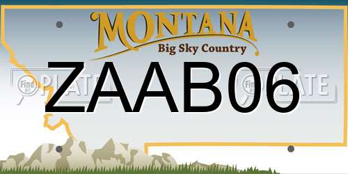 ZAAB06 Montana License Plate