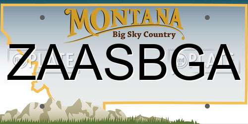 ZAASBGA Montana License Plate