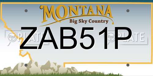 ZAB51P Montana License Plate