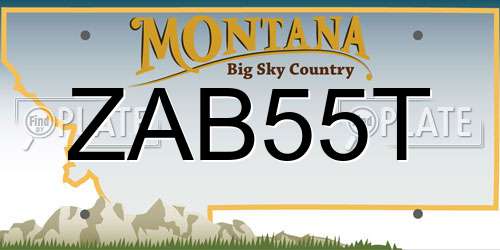 ZAB55T Montana License Plate