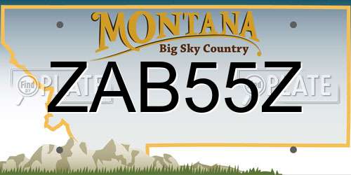 ZAB55Z Montana License Plate