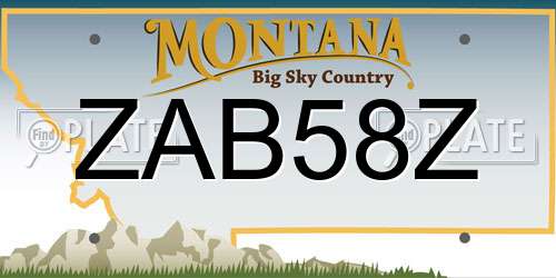 ZAB58Z Montana License Plate