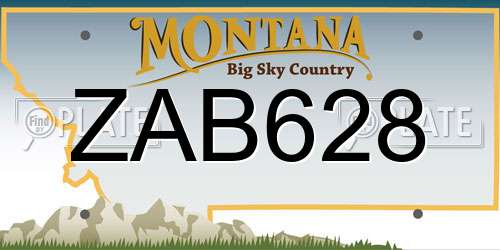 ZAB628 Montana License Plate