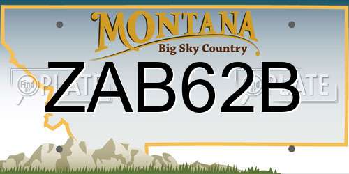 ZAB62B Montana License Plate