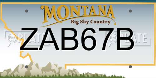 ZAB67B Montana License Plate