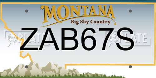 ZAB67S Montana License Plate