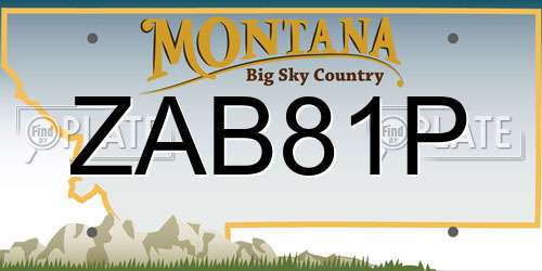 ZAB81P Montana License Plate