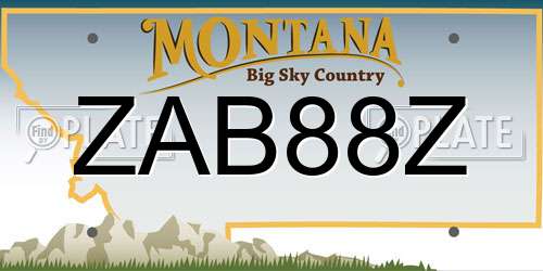 ZAB88Z Montana License Plate