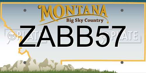 ZABB57 Montana License Plate