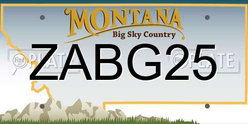 ZABG25 Montana License Plate