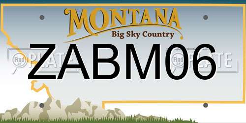 ZABM06 Montana License Plate