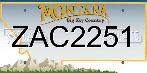 ZAC2251 Montana License Plate